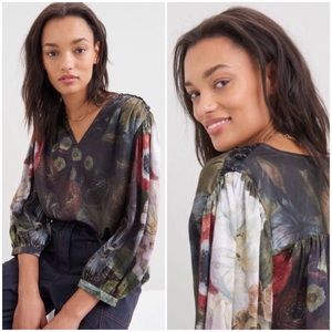 NWT ANTHROPOLOGIE BASTIENNE SEQUIN FLORAL BLOUSE
